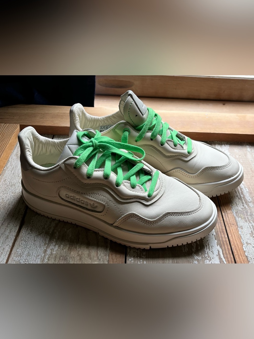 Adidas Pharrell Williams HU SC Premiere Cream White Green Shoes FX8019 Mens 6